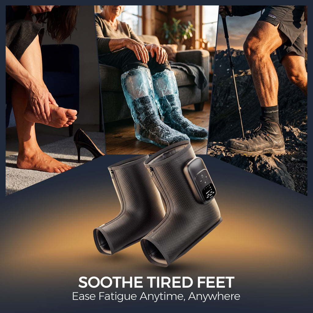 Cordless Air Compression Foot & Ankle Massager with Heat