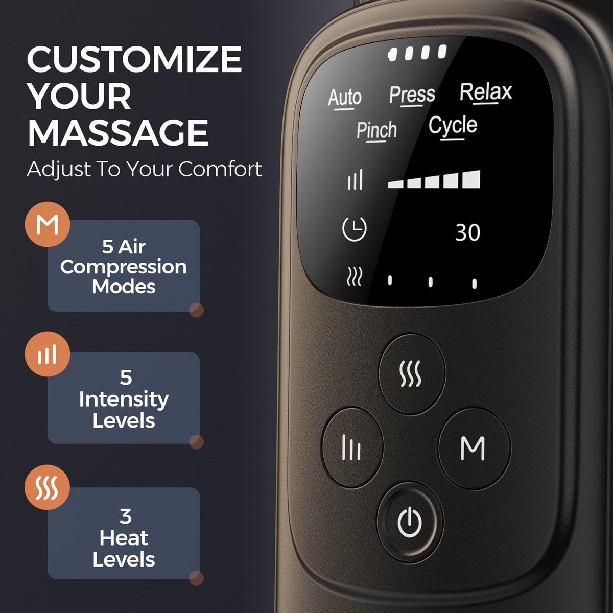 Cordless Air Compression Foot & Ankle Massager with Heat