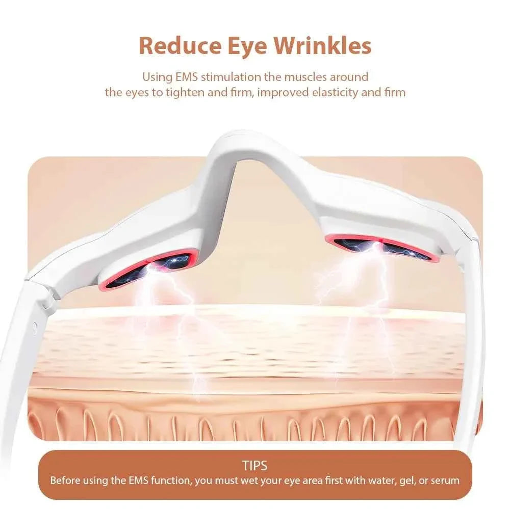 EMS Microcurrent Eye Massager with Red Light Therapy
