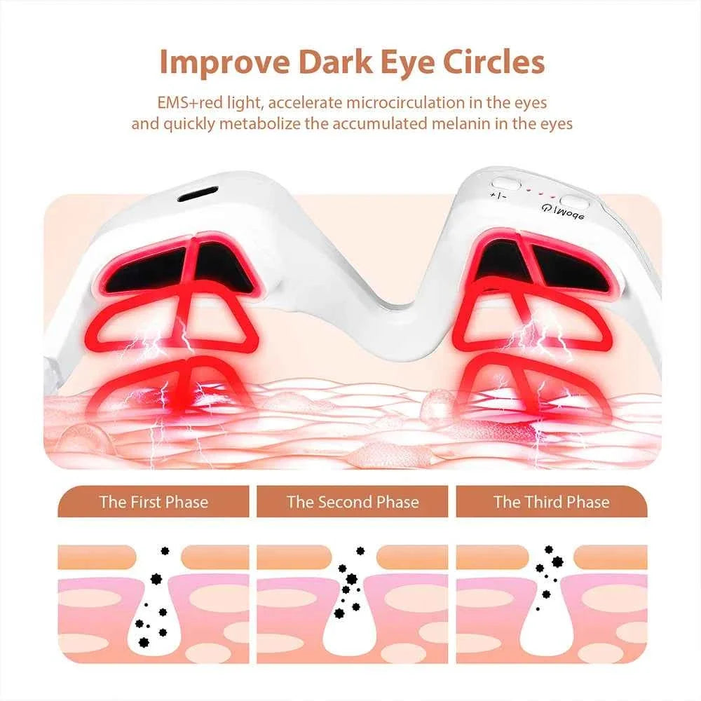 EMS Microcurrent Eye Massager with Red Light Therapy