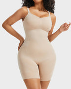 Bellvian beige hourglass body shaper with tummy control compression and sculpting seamless fit, designed for postpartum slimming, waist contour shaping, stomach flattening and invisible support under bodycon dresses in the UK