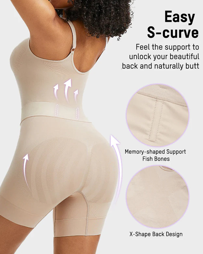 Bellvian beige S curve body shaper with tummy compression and butt lifting sculpt support, designed for hourglass waist shaping, postpartum slimming, back smoothing and invisible contouring under dresses in the UK