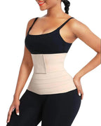 Bellvian beige waist trainer wrap with tummy control compression and waist sculpting support, designed for postpartum slimming, stomach flattening, body contour shaping and seamless everyday shapewear support in the UK