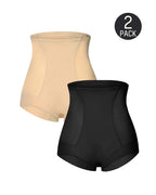 Bellvian black and nude 2 pack seamless high waist shapewear shorts designed for invisible tummy control, waist sculpting and smooth body contouring under tight dresses, jeans and everyday outfits, highly searched in the UK for slimming control panties, body shaping underwear and postpartum shapewear shorts