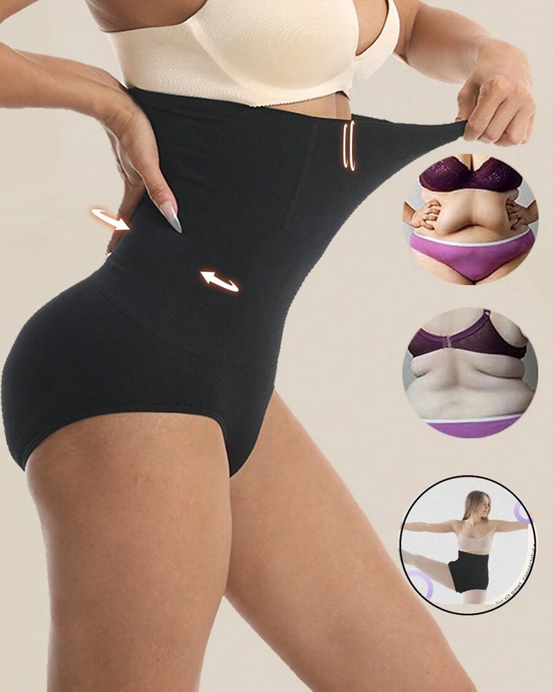 Bellvian black body contour seamless high waist shapewear with tummy control support and smoothing compression designed to create a slimmer waistline and sculpted silhouette under fitted outfits, ideal for UK shoppers searching for invisible body shaping underwear