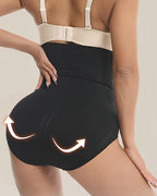 Bellvian black butt lifting high waist seamless shapewear briefs with firm tummy control support and invisible sculpting compression designed for smoother curves and enhanced silhouette under dresses and jeans, highly searched in the UK for shaping panties and slimming underwear
