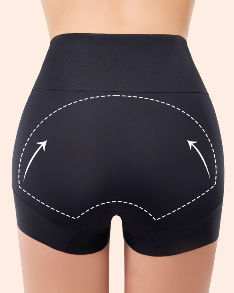 Bellvian black seamless butt lifting shapewear shorts with high waist tummy compression designed to smooth waist curves, enhance peach lift shape and create a snatched hourglass silhouette under dresses, leggings and tight outfits, popular in UK searches for bum lift shapewear, slimming control panties, curve enhancing underwear and body sculpting shapewear