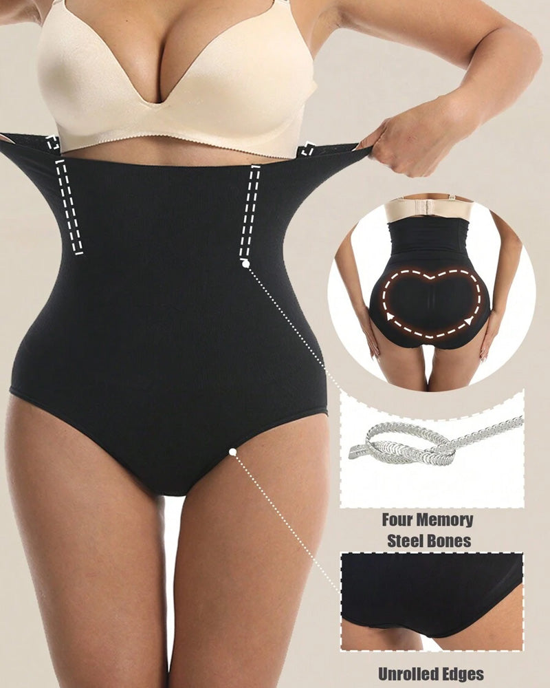 Bellvian black firm control seamless shapewear briefs with waist slimming compression and invisible tummy sculpting support designed for flattering body shaping under dresses, skirts and everyday fashion, highly searched in the UK for seamless control panties