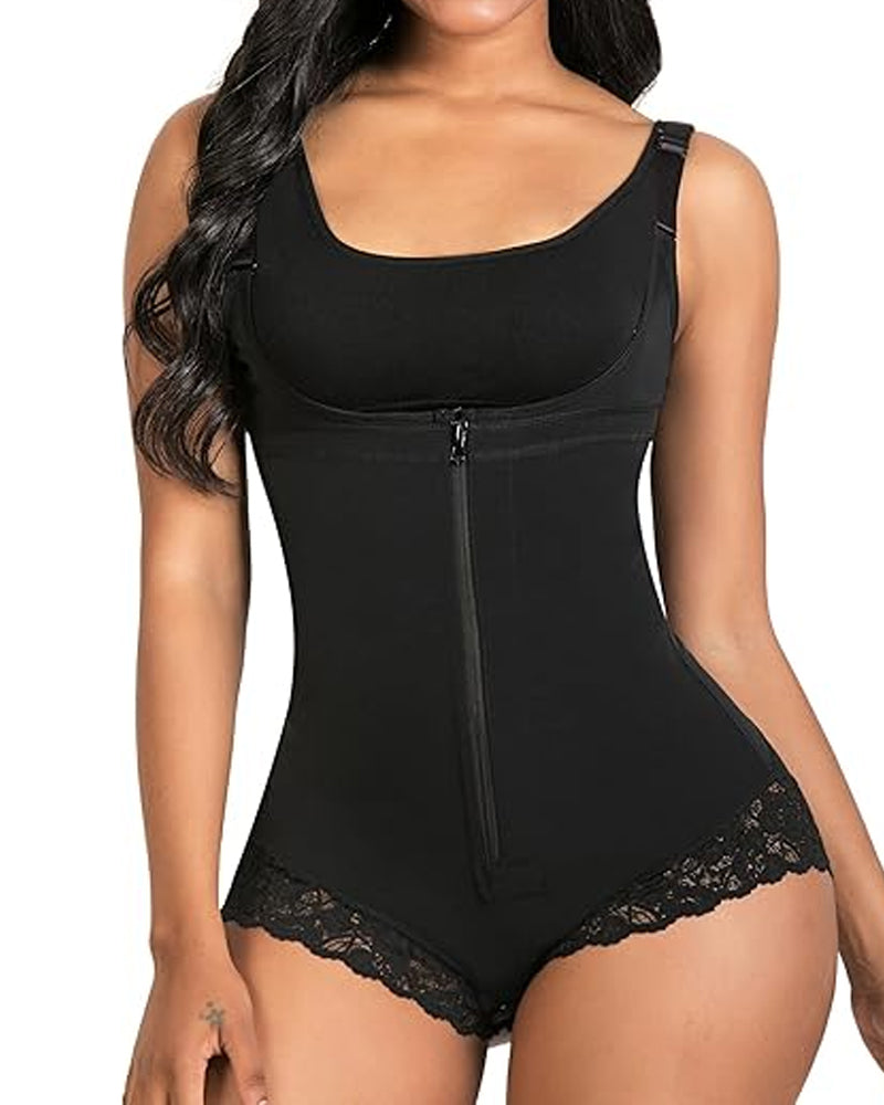 Bellvian black full body shapewear bodysuit with tummy control compression, waist slimming sculpt fit and seamless postpartum body shaping support, designed for hourglass curves, stomach flattening, back smoothing, butt lifting and invisible body contouring under dresses for women in the UK