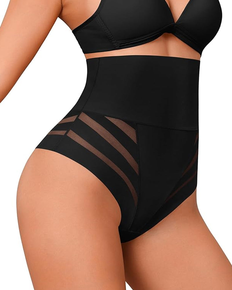 Bellvian black high compression shapewear briefs with seamless hourglass control and slimming support designed to flatten belly, define waistline and provide confidence boosting body shaping under everyday fashion looks