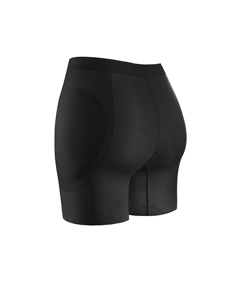 Bellvian black high waist butt shaper shorts with tummy flattening compression and seamless contour sculpting support, designed for booty enhancement, invisible shaping and smooth body contour support in the UK
