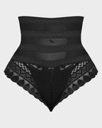 Bellvian black high waist shapewear panties with lace slimming support designed for tummy flattening, waist shaping and invisible smoothing under tight clothing, popular among UK women searching for body sculpting underwear, seamless control panties and confidence boosting shapewear