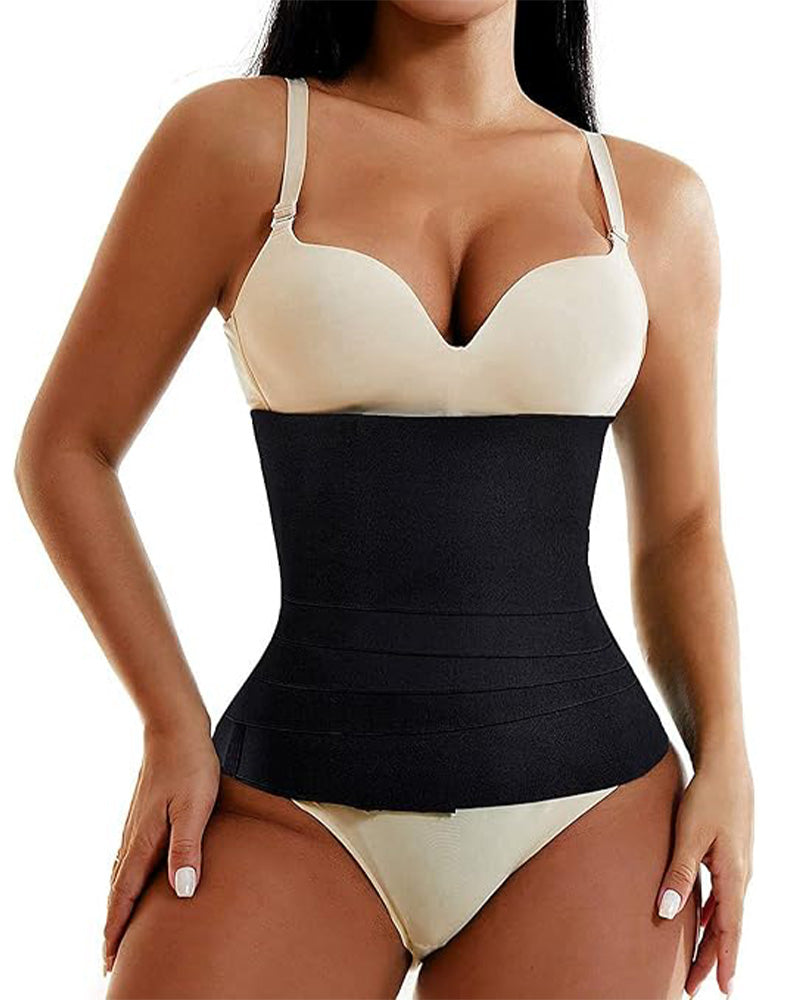 Bellvian black hourglass waist trainer corset with seamless tummy compression and sculpting waist support, designed for stomach flattening, postpartum slimming, body contour shaping and invisible support under dresses in the UK