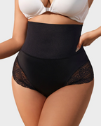 Bellvian black lace high waist shapewear panties combining sexy lingerie styling with tummy flattening compression and invisible body sculpting support, designed for women wanting slimming underwear, hourglass shaping panties and confidence boosting seamless shapewear under tight outfits