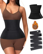 Bellvian black sauna waist trainer with thermal compression and tummy slimming support, inspired by viral fat burning sweat belts and designed for workout sweating, postpartum shaping, stomach flattening and body contour sculpting in the UK