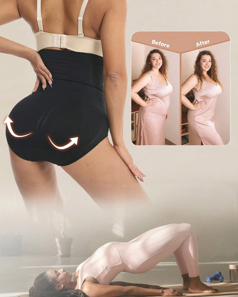 Bellvian black seamless tummy control shapewear briefs designed with smoothing compression and curve sculpting support for confident wear under activewear, dresses and casual outfits, trending in the UK for slimming body shaping underwear and invisible control panties