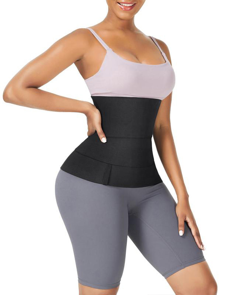 Bellvian black waist cincher with seamless tummy compression and sculpting hourglass support, designed for workout waist shaping, postpartum contour slimming and invisible body sculpting support for women in the UK