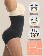 Bellvian black waist cincher seamless control briefs with tummy flattening compression and invisible body sculpting support designed for smooth curves and a slimmer waist appearance under bodycon fashion and leggings, popular in UK shapewear searches
