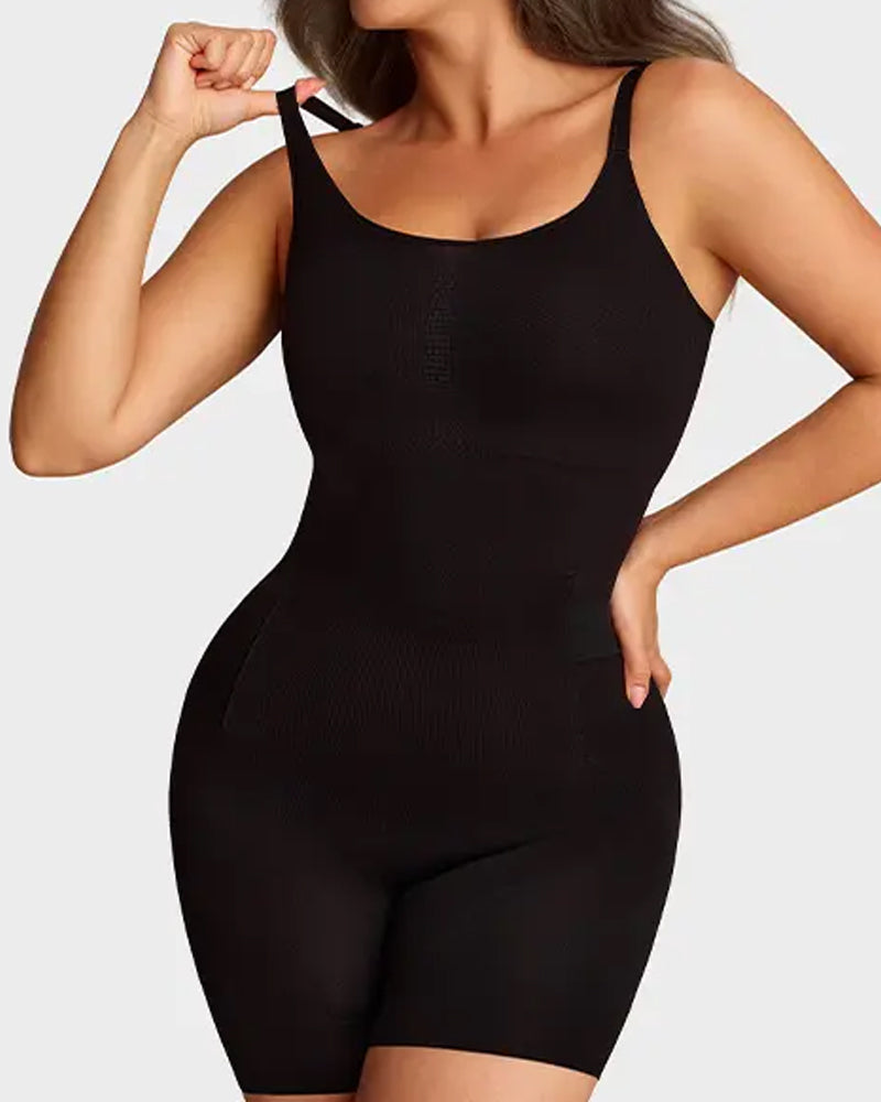 Bellvian black waist slimming full body shapewear with seamless compression support and tummy flattening sculpt fit, designed for hourglass shaping, postpartum contouring and confidence boosting body smoothing fashion in the UK