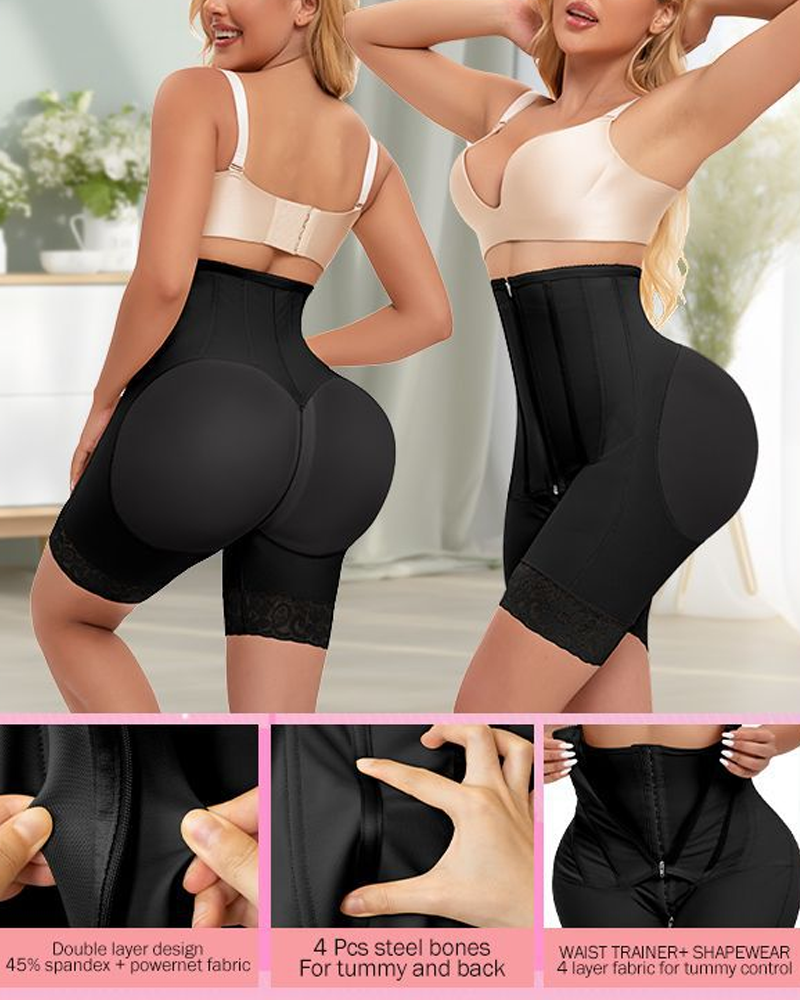 Body shaping shapewear showing slimming effect on waist and tummy, high compression garment for smooth silhouette and curve enhancement UK