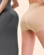 Bellvian seamless butt lifting shapewear shorts in black and nude colours designed for tummy flattening, waist slimming and natural curve enhancement under dresses, gym outfits and bodycon fashion, popular among UK buyers searching for bum lift underwear, hourglass shaping shorts and seamless tummy control shapewear