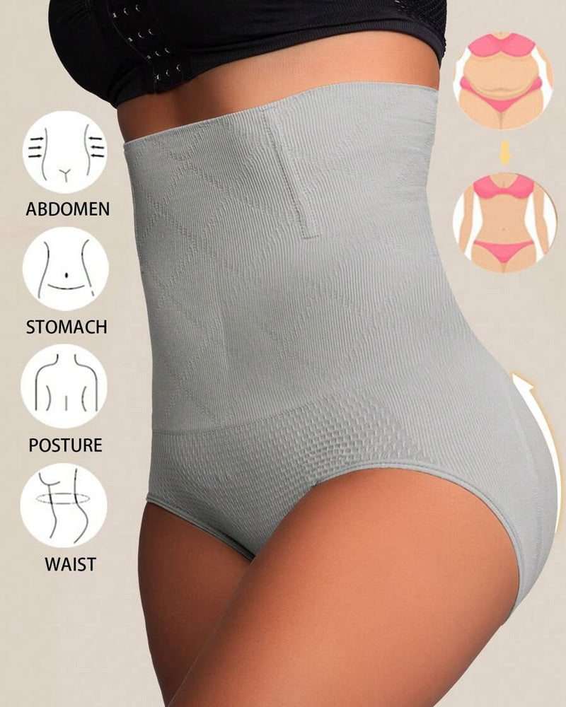 Bellvian grey abdominal support seamless high waist shapewear briefs designed for tummy flattening, waist contouring and comfortable invisible compression under everyday fashion and occasion wear, popular in UK searches for slimming control panties and shaping underwear