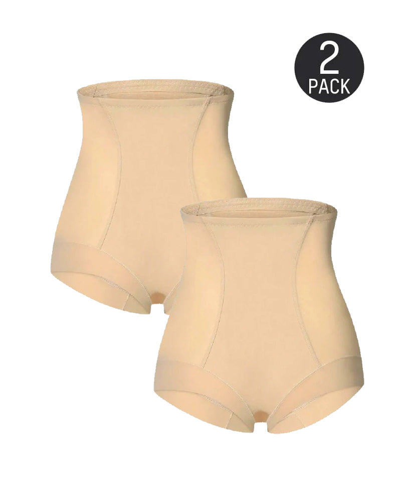 Bellvian nude 2 pack high waist seamless tummy control shapewear shorts with smoothing compression and invisible sculpting support designed to create a flattering hourglass silhouette under dresses, skirts and leggings, popular in UK searches for seamless slimming underwear, control shorts and body sculpting panties