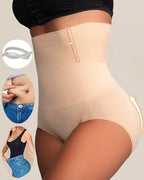 Bellvian nude high compression seamless shapewear briefs with waist sculpting support and smoothing tummy control designed for a slimmer silhouette under dresses, occasion wear and everyday outfits, trending in UK searches for shaping panties and body contour underwear