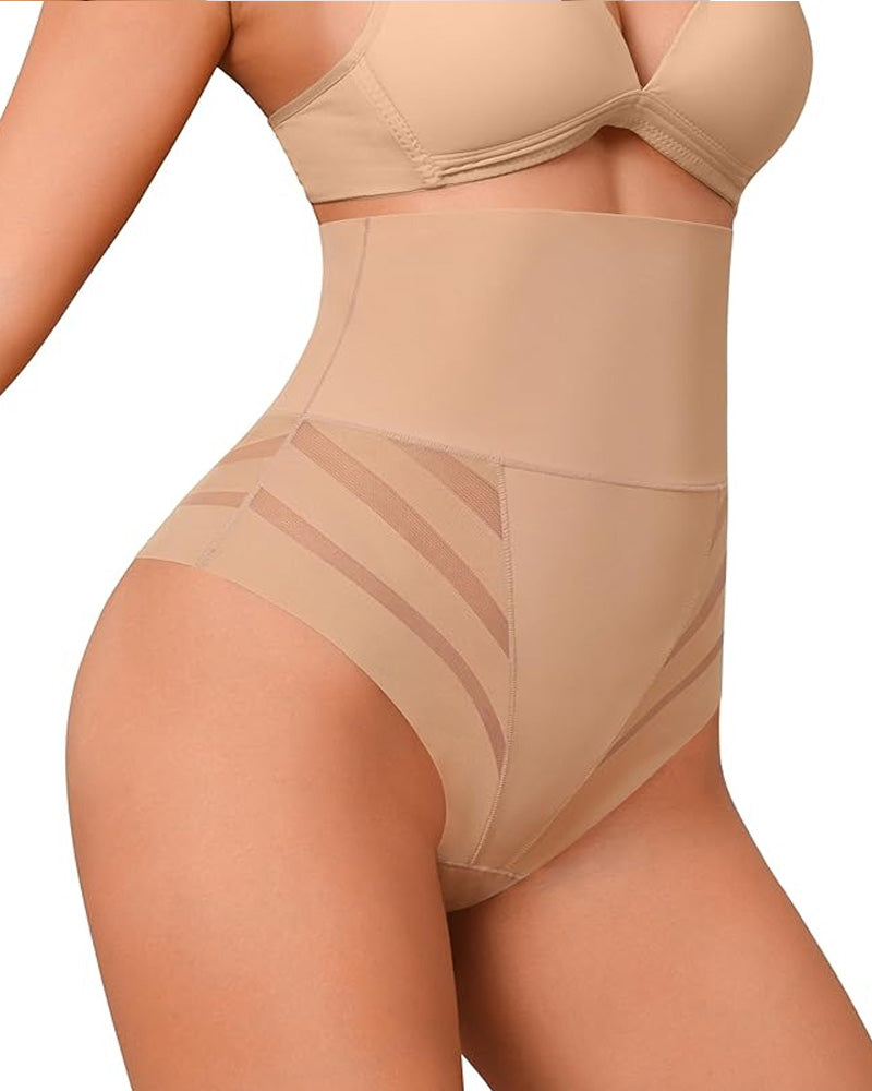 Bellvian nude seamless waist slimming shapewear briefs with high compression tummy control support designed for invisible smoothing, lower belly flattening and sculpted hourglass shaping under bodycon dresses and everyday outfits