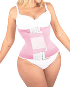 Bellvian pink double compression waist trainer with tummy flattening support and sweat enhancing thermal shaping design, inspired by viral postpartum shapewear trends and designed for waist slimming, workout shaping and body sculpting in the UK