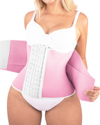 Bellvian pink sauna waist trainer with sweat enhancing compression support and tummy control shaping fit, designed for belly fat sweating, postpartum waist slimming, workout body sculpting, stomach flattening and hourglass shaping for women in the UK