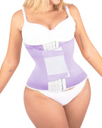 Bellvian purple hourglass waist trainer with sweat boosting compression and sculpting tummy control support, designed for waist slimming, body shaping, workout support and postpartum contour smoothing in the UK