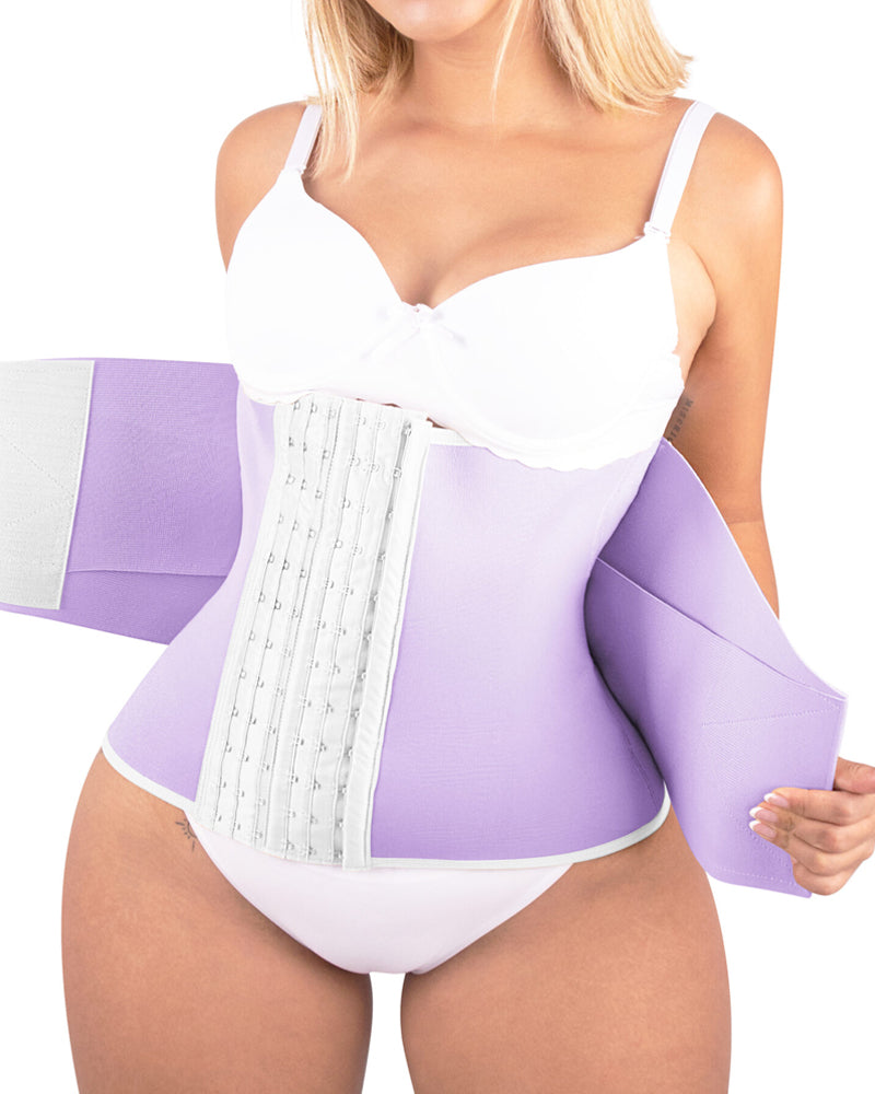 Bellvian purple sauna shapewear waist cincher with sweat boosting compression support and tummy flattening fit, designed for workout sweating, postpartum shaping, waist reduction and body contour slimming for women in the UK