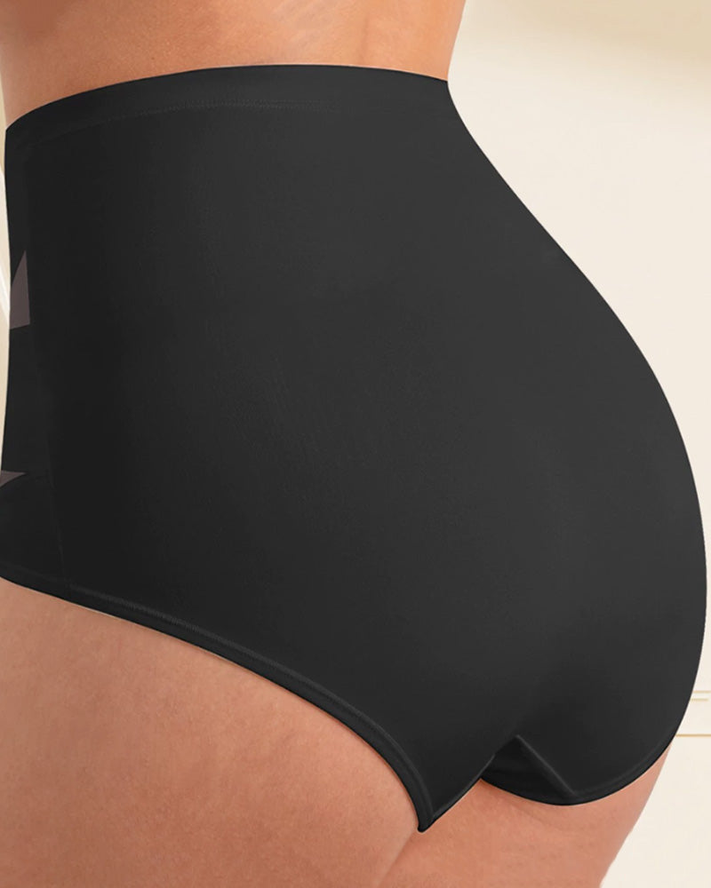 Bellvian seamless high waist slimming body shaper briefs with tummy control compression and waist sculpting support for women in the UK invisible shapewear underwear designed for smoothing stomach lines creating an hourglass silhouette and enhancing curves under tight dresses skirts and leggings breathable anti roll stretch fabric luxury slimming knickers side view