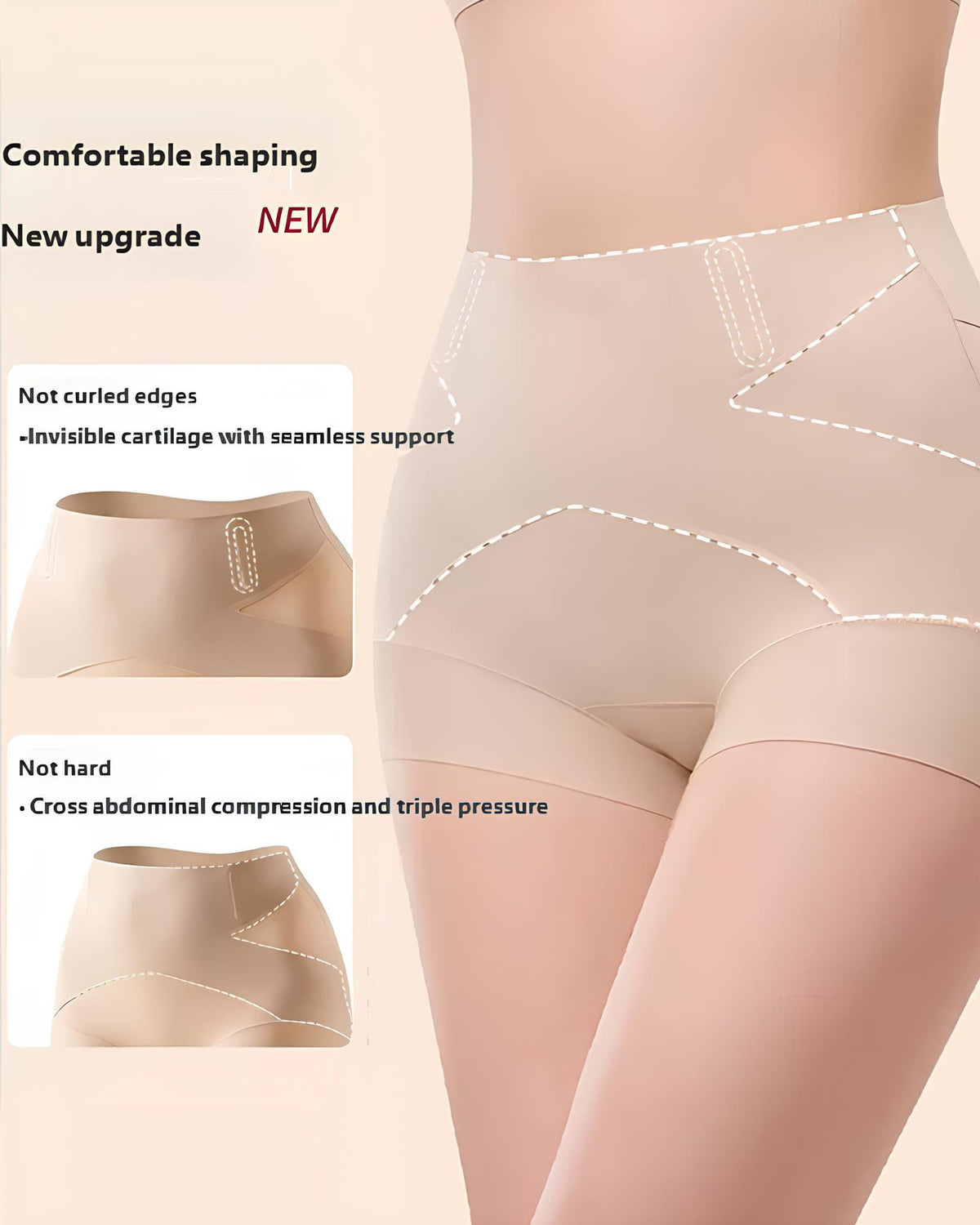 Bellvian soft seamless tummy control shapewear shorts offering lightweight compression, lower belly flattening and comfortable invisible shaping for dresses, office wear, party outfits and daily confidence support, ideal for UK women searching for slimming panties, comfortable shapewear shorts and seamless body sculpting underwear