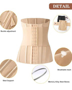 Close up details of waist trainer corset material and structure, high compression shapewear for flat stomach effect and waist slimming UK
