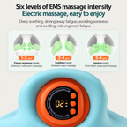NACRE FORM™ EMS neck massager featuring six adjustable intensity levels with finger pressure, rubbing and tapping massage sensations for a customised experience when your neck feels tired or tense.