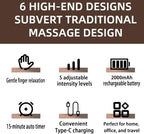 NACRE FORM™ rechargeable electric hand massager featuring adjustable compression intensity, a 15-minute timer, USB-C charging and a 2000mAh battery for convenient hand massage at home or in the office.